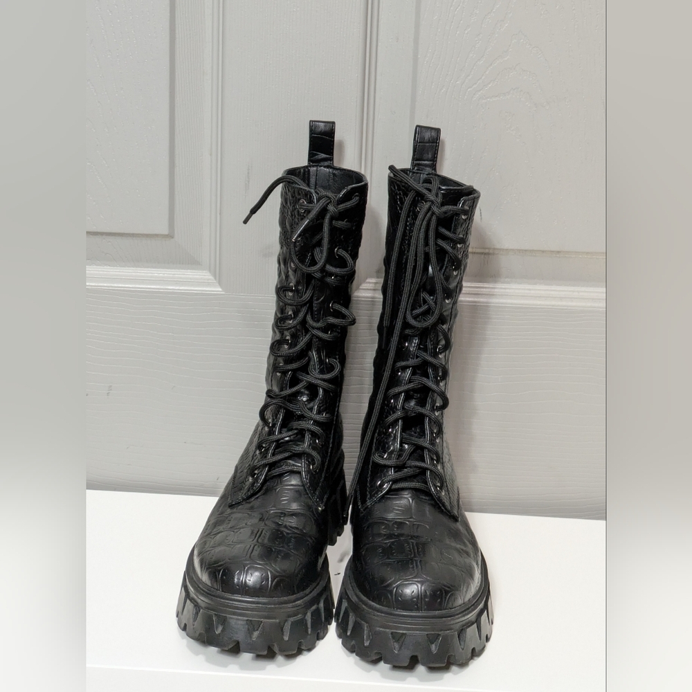 Koi Black Lace Up Boots
